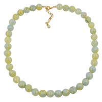 GALLAY Jewellery - Jewellery and decoration - Kette 12mm Kunststoffperlen türkis-grün-weiß-gelb marmoriert 50cm