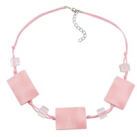 GALLAY Jewellery - Jewellery and decoration - Kette 3x 35x25mm-Viereck gewellt rosa-glänzend 45cm