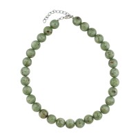 GALLAY Jewellery - Jewellery and decoration - Kette 14mm Rundperle Kunststoff oliv-grün-braun-gesprenkelt 45cm