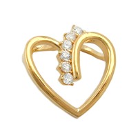 GALLAY Jewellery - Schmuck und Dekoration - Anhänger 12x13mm Herz mit Zirkonias vergoldet 3 Mikron