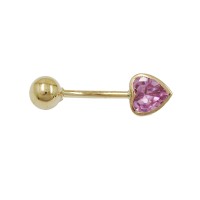 GALLAY Jewellery - Schmuck und Dekoration - Bauchnabelpiercing Banana 20x6mm Zirkonia-Herz pink 14Kt GOLD