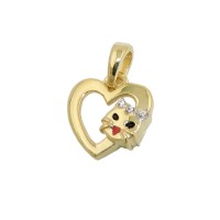 GALLAY Jewellery - Schmuck und Dekoration - Anhänger Herz mit Katzenkopf 10x10mm 9Kt GOLD