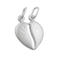 GALLAY Jewellery - Jewellery and decoration - Anhänger 14x12mm Doppelanhänger teilbares Herz matt Silber 925