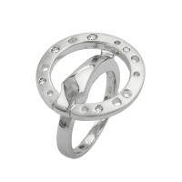GALLAY Jewellery - Schmuck und Dekoration - Ring 22mm Zirkonias mattiert rhodiniert Silber 925 Ringgröße 58