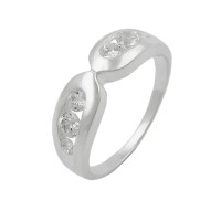 GALLAY Jewellery - Jewellery and decoration - Ring 6mm mit 6 Zirkonias glänzend Silber 925 Ringgröße 54
