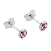 GALLAY Jewellery - Jewellery and decoration - Ohrstecker Ohrring 4mm Zirkonia pink Silber 925