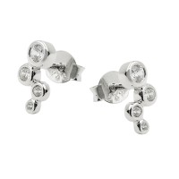 GALLAY Jewellery - Schmuck und Dekoration - Ohrstecker Ohrring 9x3mm 4x Zirkonia weiß glänzend rhodiniert Silber 925