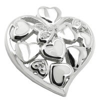 GALLAY Jewellery - Schmuck und Dekoration - Anhänger 19x18mm Herz mit Zirkonias rhodiniert Silber 925