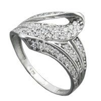 GALLAY Jewellery - Jewellery and decoration - Ring 14mm mit vielen Zirkonias glänzend rhodiniert Silber 925 Ringgröße 57