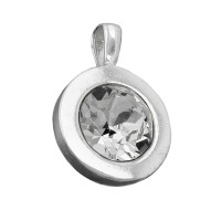 GALLAY Jewellery - Jewellery and decoration - Anhänger 11mm Glasstein weiß in Zargenfassung glänzend Silber 925