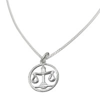 GALLAY Jewellery - Jewellery and decoration - Anhänger Sternzeichen Waage mit Kette 1,4mm Flachpanzer Silber 925 45cm