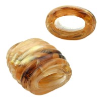 GALLAY Jewellery - Schmuck und Dekoration - Tuchring 35x34x23mm Spirale Kunststoff horn-gelb-braun-marmoriert matt