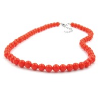GALLAY Jewellery - Jewellery and decoration - Kette 8mm Kunststoffperlen orange-rot-glänzend 80cm