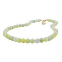 GALLAY Jewellery - Jewellery and decoration - Kette 10mm Kunststoffperlen türkis-grün-weiß-gelb marmoriert mit Perle 50cm