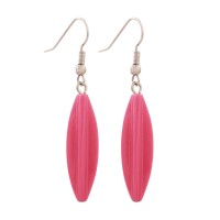 GALLAY Jewellery - Schmuck und Dekoration - Ohrhaken Ohrhänger Ohrringe 30x9mm Rillenolive Kunststoff pinkfarben