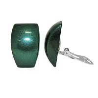 GALLAY Jewellery - Jewellery and decoration - Clip Ohrring 27x17mm Trapez grün-metallic glänzend Kunststoff-Bouton