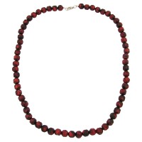GALLAY Jewellery - Jewellery and decoration - Kette 10mm Kunststoffperlen Barockperlen rot-schwarz-marmoriert 60cm
