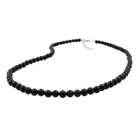 GALLAY Jewellery - Schmuck und Dekoration - Kette 6mm Perle Kunststoff schwarz-glänzend 70cm
