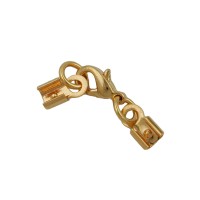 GALLAY Jewellery - Schmuck und Dekoration - Verschluss-Set für Lederband 10mm Karabiner vergoldet mit 2 Endteilen goldfarben