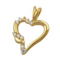 GALLAY Jewellery - Jewellery and decoration - Anhänger 14x13mm Herz mit Zirkonias vergoldet 3 Mikron