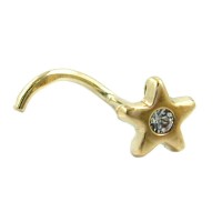 GALLAY Jewellery - Schmuck und Dekoration - Nasenstecker 4mm Stern mit Zirkonia weiß 14Kt GOLD