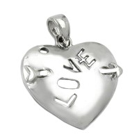 GALLAY Jewellery - Schmuck und Dekoration - Anhänger 21x21mm Herz mit Pfeil und Inschrift - LOVE - glänzend rhodiniert Silber 925
