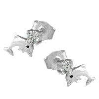 GALLAY Jewellery - Jewellery and decoration - Ohrstecker Ohrring 9x5mm Delfin mit Zirkonia Silber 925
