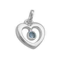 GALLAY Jewellery - Schmuck und Dekoration - Anhänger 17x16mm Herz synthetischer Blautopas glänzend Silber 925