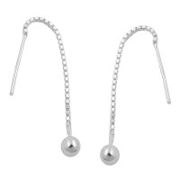GALLAY Jewellery - Jewellery and decoration - Durchzieher Ohrring Ohrhänger 48mm Venezianerkette mit Kugel Silber 925