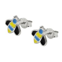 GALLAY Jewellery - Jewellery and decoration - Ohrstecker Ohrring 8x8mm Bienen blau-gelb-schwarz emailliert Silber 925