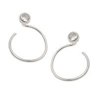 GALLAY Jewellery - Schmuck und Dekoration - Ohrstecker Ohrring 15mm Ohrspirale mit Zirkonia Silber 925
