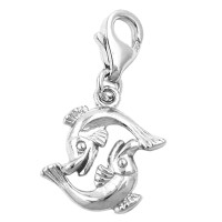 GALLAY Jewellery - Jewellery and decoration - Anhänger 14x14mm Charm Fische glänzend rhodiniert Silber 925