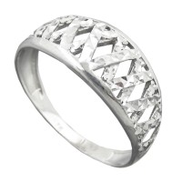 GALLAY Jewellery - Jewellery and decoration - Ring 9mm Muster ausgestanzt glänzend diamantiert rhodiniert Silber 925 Ringgröße 61