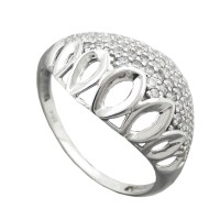 GALLAY Jewellery - Jewellery and decoration - Ring 13mm mit vielen Zirkonias glänzend rhodiniert Silber 925 Ringgröße 52