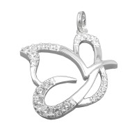 GALLAY Jewellery - Jewellery and decoration - Anhänger 17x19mm stilisierter Schmetterling mit Zirkonias Silber 925